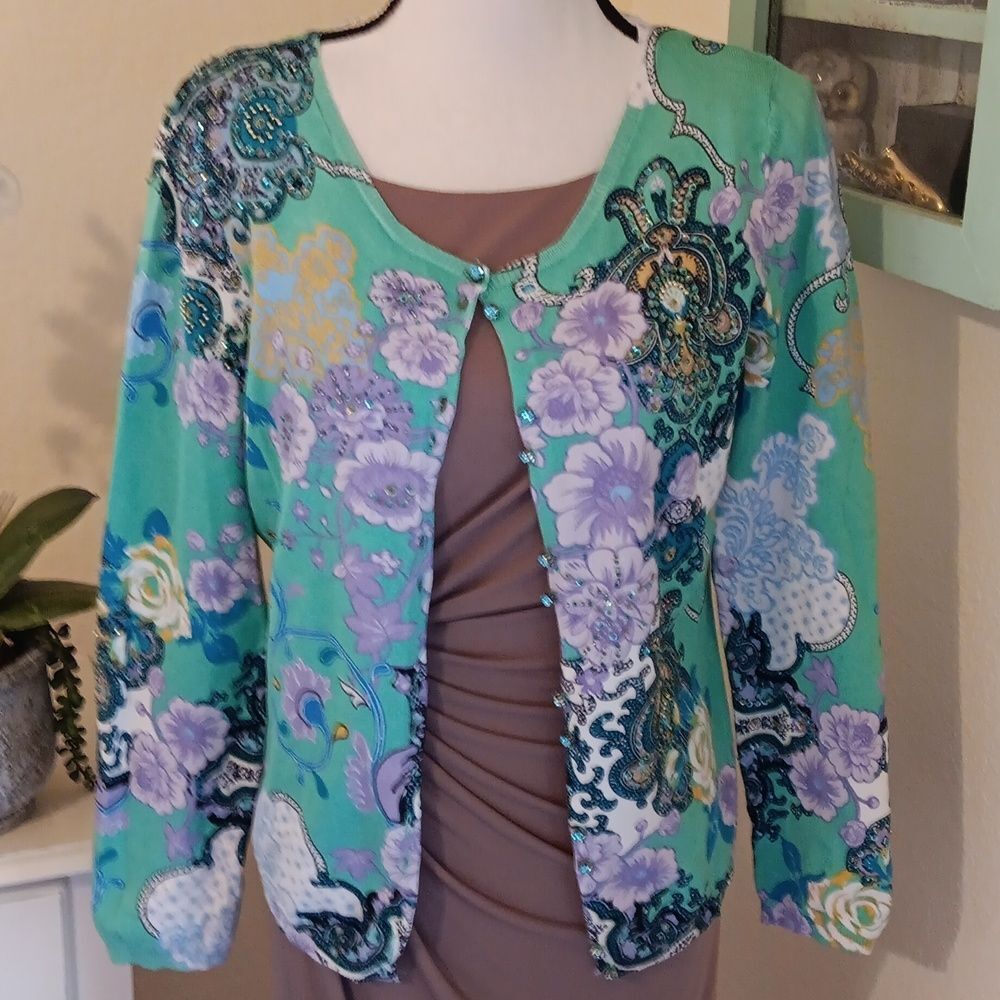 E C I Vintage Sparkly Silk Blend   Sweater